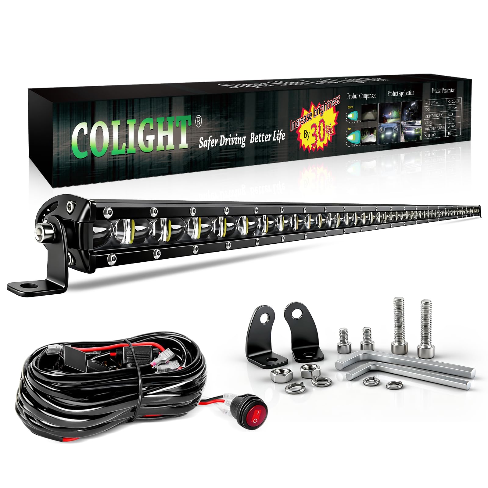 CO LIGHT 50 Inch Single Row Slim LED Light Bar
