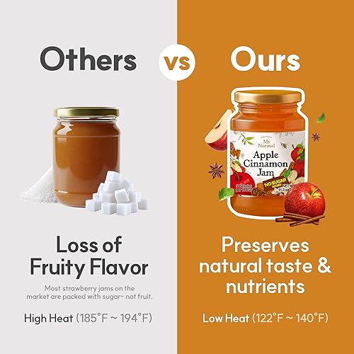 Miniatura 5 de My Normal Mermelada de manzana y canela sin azúcar, apta para diabéticos, gelatina de manzana al 50% con alulosa, keto y mermelada de azúcar sin