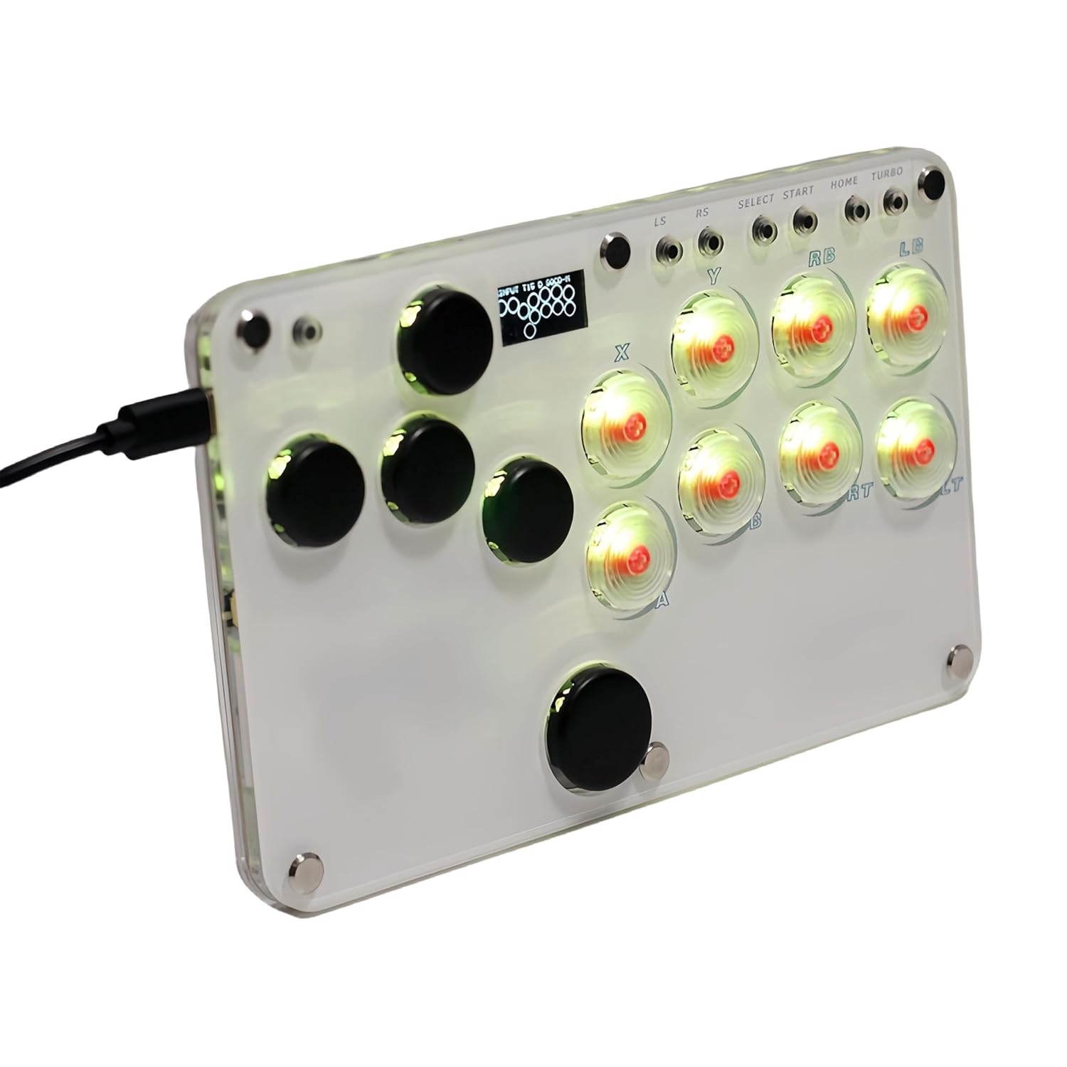 XIAO SHI MIN STORY Slim Mini Street Fighter Keyboard 13 Buttons Arcade Stick, Steam Fighting Keyboard, PS4 Game Controller, Switch Controller, Gaming Gamepad with Custom Pattern