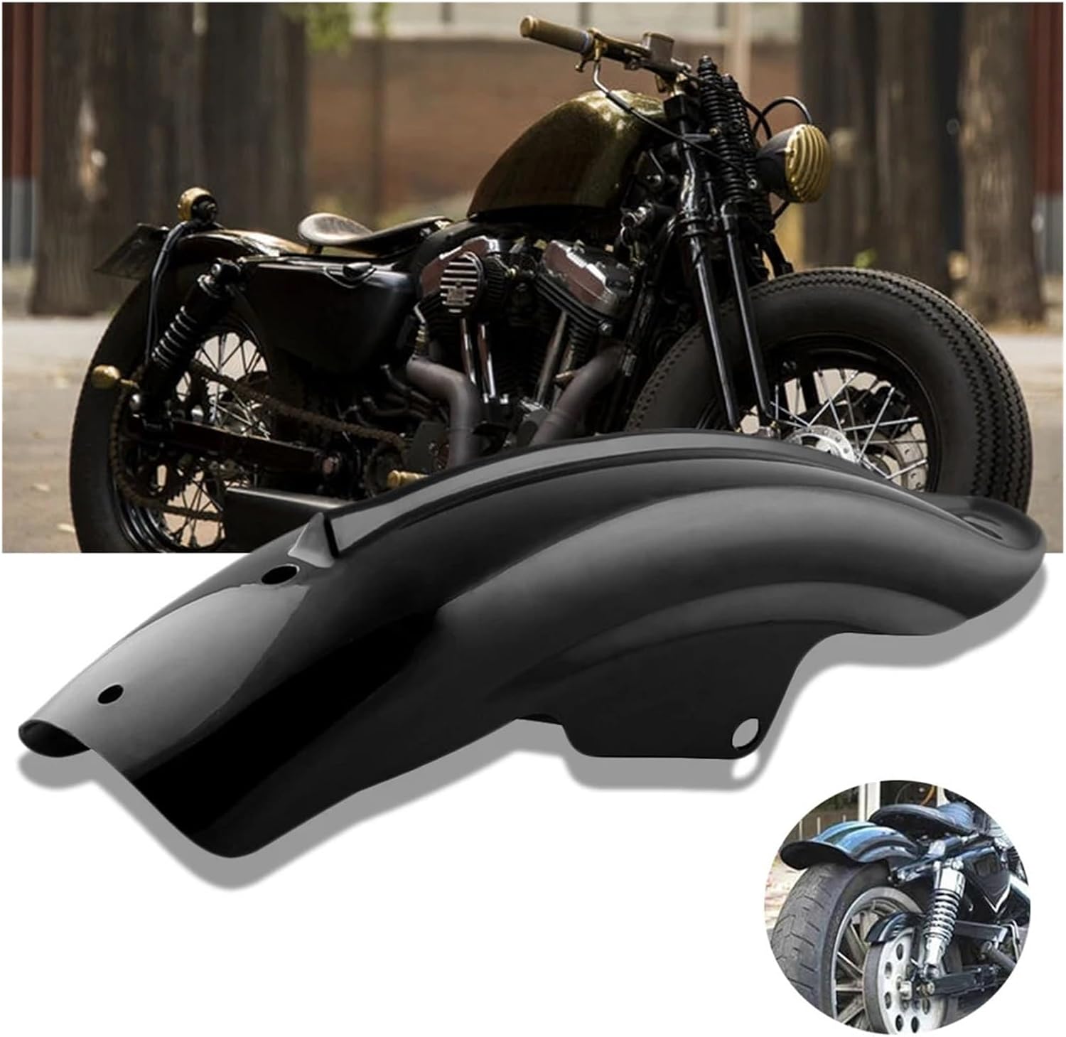 Rear Motorcycle Universal Mudguard Acrylonitrile Butadiene Styrene Short Mud Guard Bobber Chopper Cafe Racer Motocross Accessories Parts Frames
