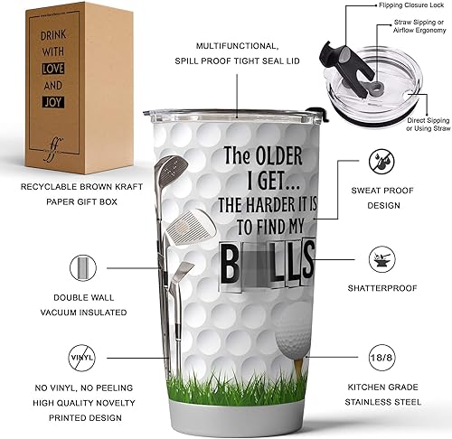 Miniatura 3 de Fancyfams Divertidos regalos de golf para hombres, vaso de acero inoxidable de 20 onzas, regalo único para el día del padre, cumpleaños, papá de