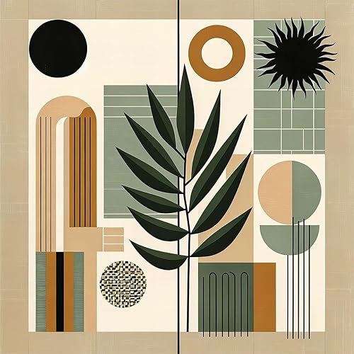 Miniatura 4 de Ambesonne Monstera - Juego de funda de edredón, colores picantes y neutros en hojas abstractas de estilo bohemio de mediados de siglo, juego de ropa