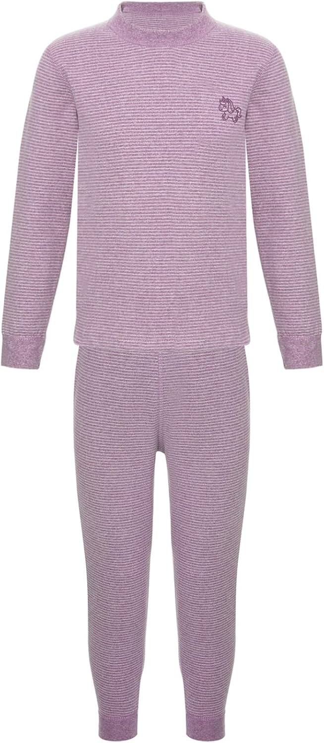 Girls Toddler Cotton Soft Thermal Underwear Set Boys Long John Set Kids Warm Top with Bottom Outfits Autumn Wear