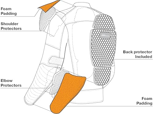Miniatura 3 de SHIMA WINCHESTER 2.0 - Chaqueta de motocicleta para hombre, chaqueta clásica de cuero con espalda CE, hombro, codos, costuras dobles reforzadas
