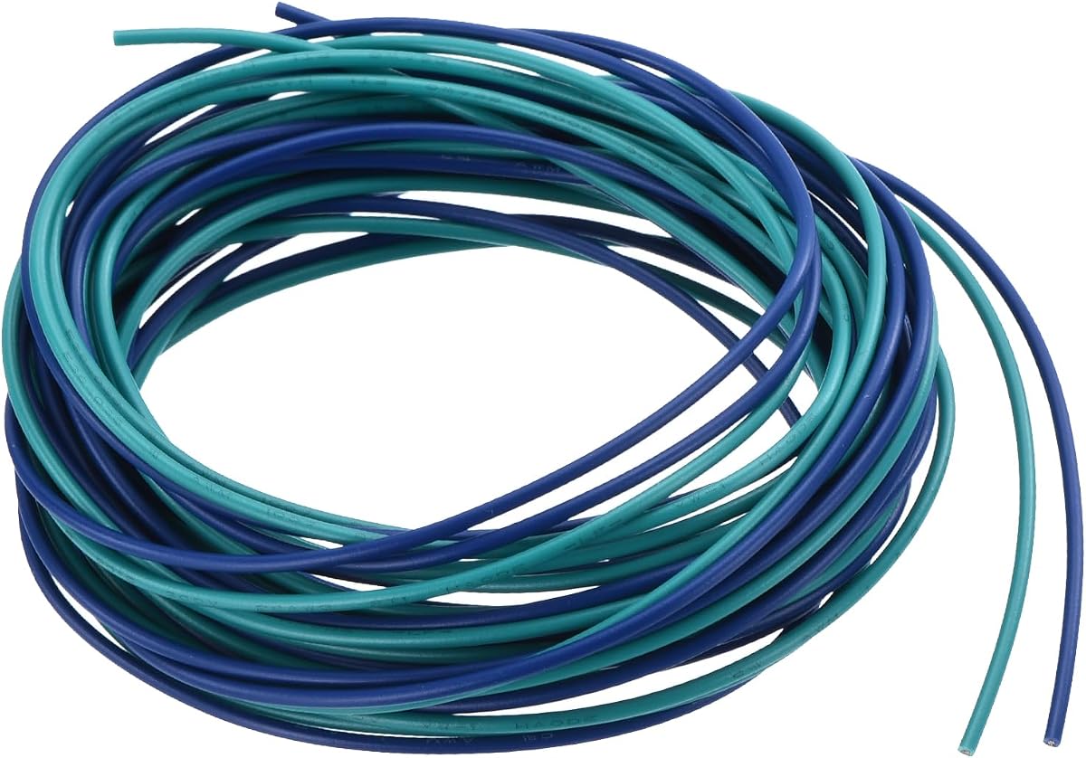 MECCANIXITY 26 Gauge PVC Hookup Wire 3.0m/10ft 26AWG Flexible Electrical Wire UL1007 Tinned Copper Stranded Blue Green, 1.5mm Dia for Model Aircraft Electric Appliances Internal Connect
