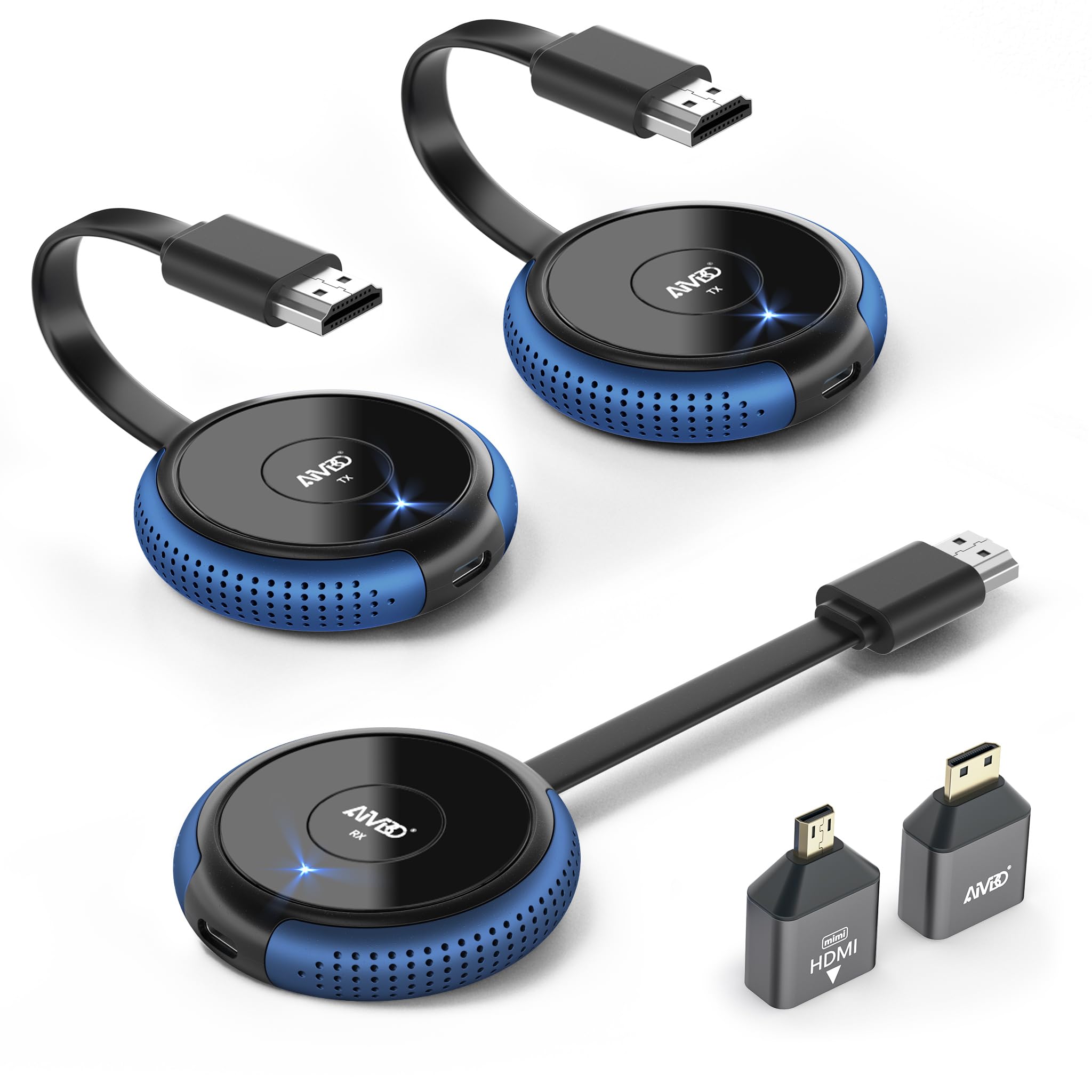 AIMIBO Transmisor HDMI Inalámbrico 2 y 1 Receptor, Múltiple TXs 165FT/50M, decodificación 4K 5G Video Audio Streaming para Portátil/DSLR/TV Box/PC/Phone