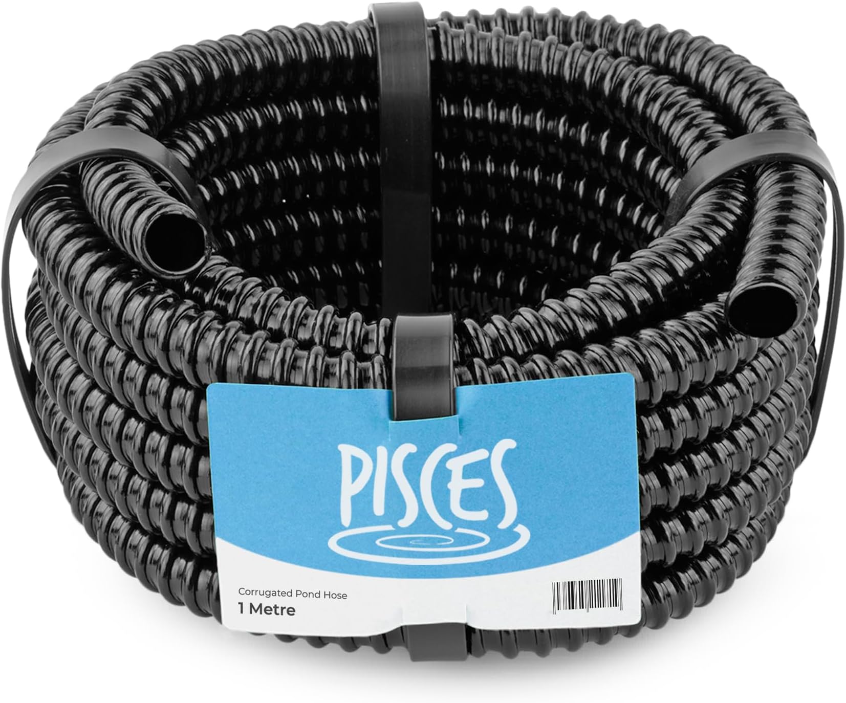 Pisces Flexible Pond Hose Pipe | 12mm (0.5 inch) Order by The Metre | Corrugated Black Tubing for Filter Pumps and UVC System