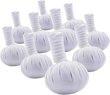 Pack of 12 Large Thai Spa Herbal Massage Compress Ball Warm Hot Therapy LUK Pra KOB 200 g.