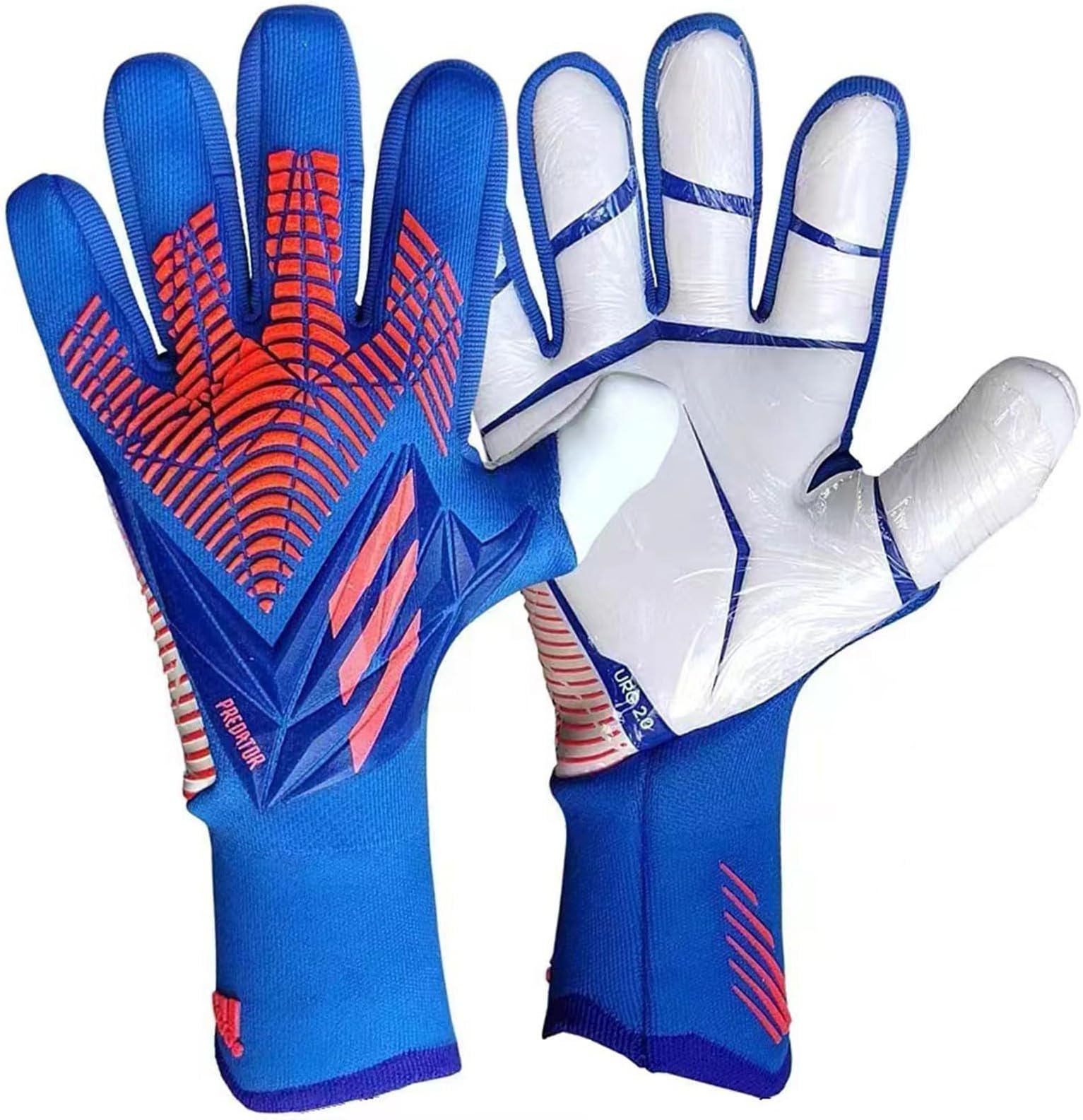 Paire De Gants De Gardien De But Pour Enfants - Taille 17x9 Cm, Bleu, PU/latex, Sans Marque