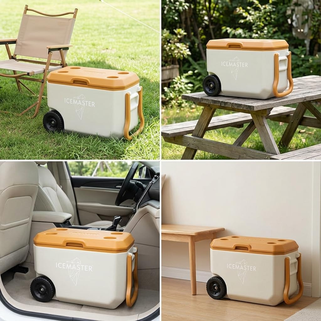 harayaa Glacière Isotherme Portable Boîte Frigorifique Refroidisseur de Boissons Conteneur à Glace Renforcée pour Boissons et, avec poignée de Transport
