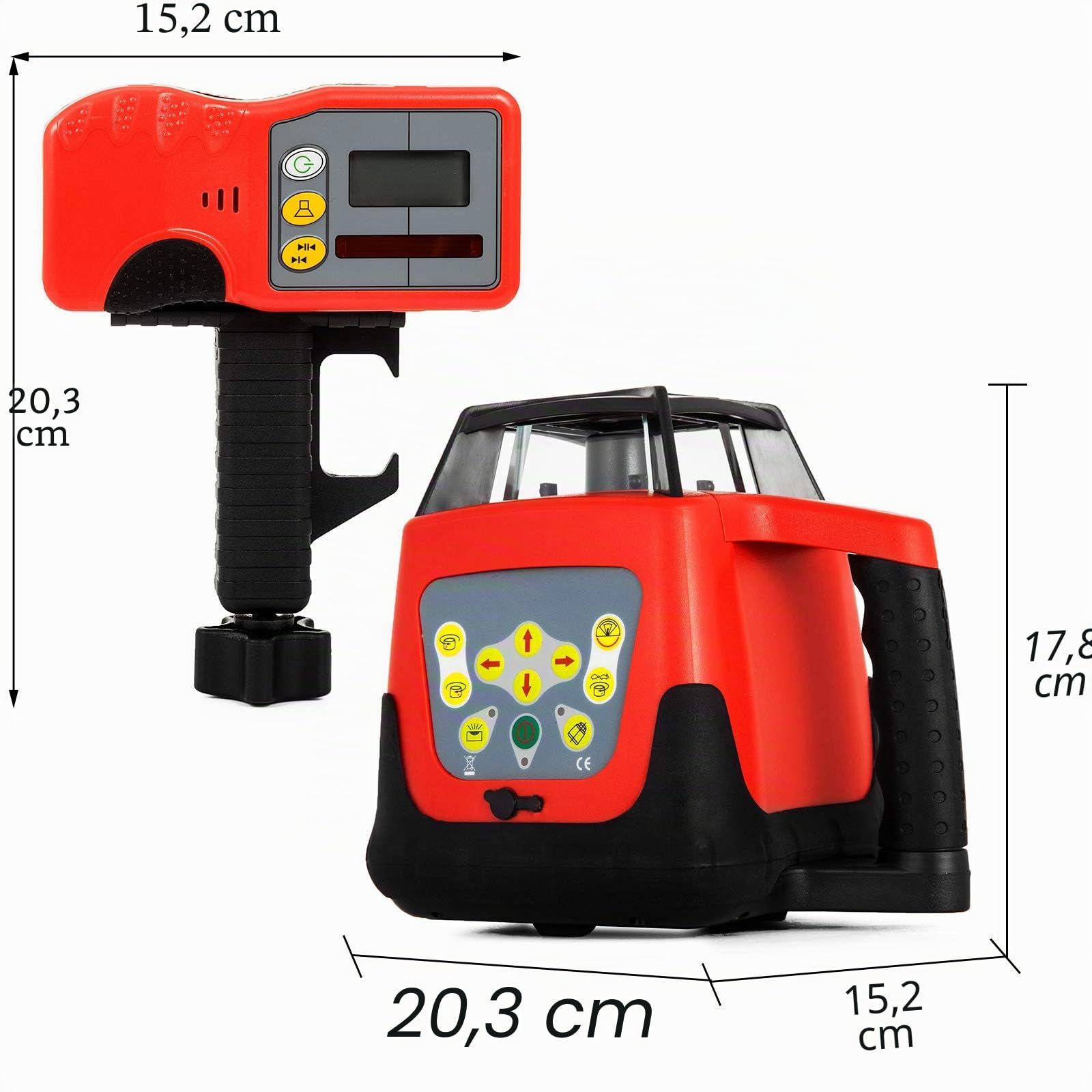 VEVOR Nivel Láser Auto-nivelación Verde, 500 m Rango de Nivel Láser Giratorio, 4,8-6 V Grados Nivel de Láser, Nivel de Láser Impermeable 25 Horas Trabajo Continuo para Construcción 161 x 161 x 184 mm