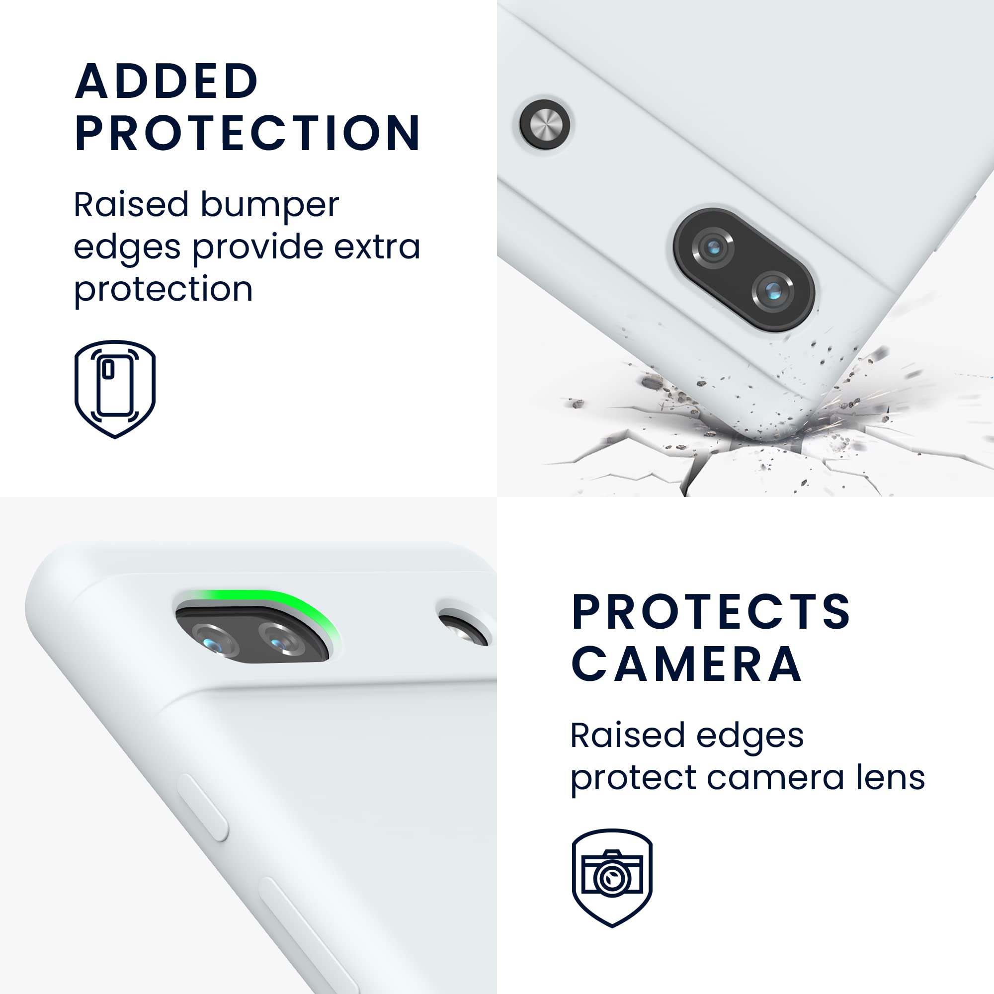 kwmobile Case Compatible with Google Pixel 6a Case - TPU Silicone Phone Cover with Soft Finish - White Matte - Image 3