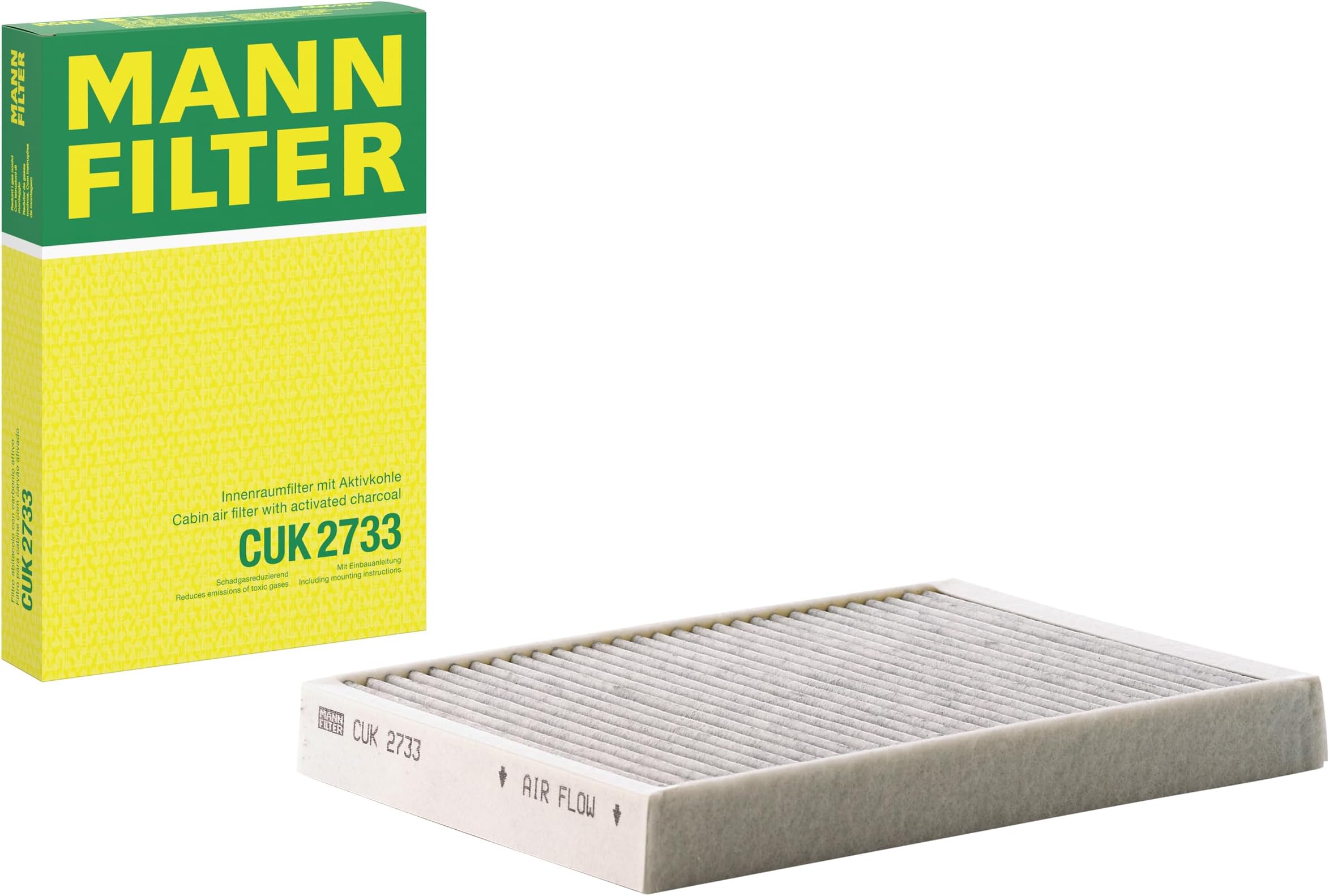 – MANN-FILTER CUK 2733 Cabin Air Filter - Pollen Filter with Activated Carbon - for Cars + Transporters