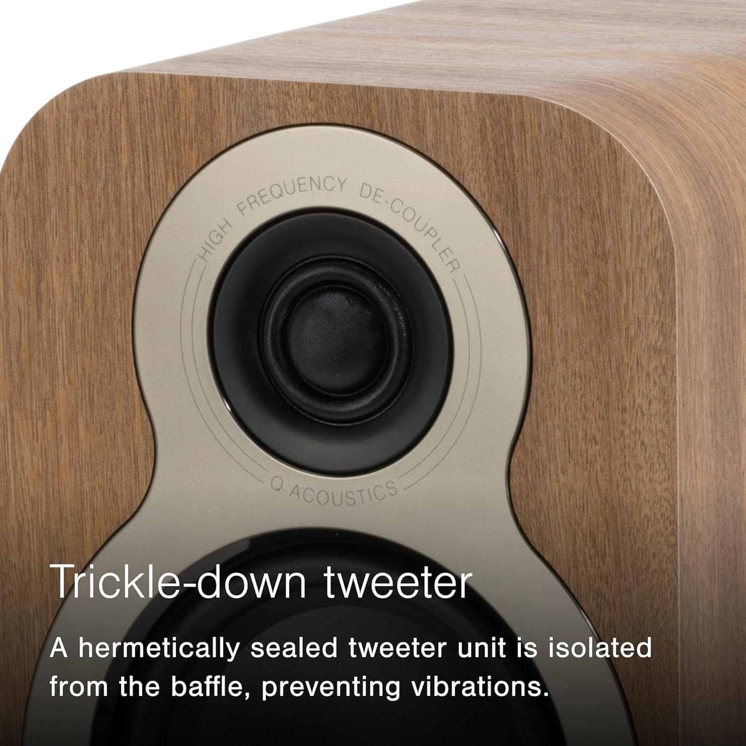 Q Acoustics 3020c Bookshelf Speakers Pair Pin Oak - 2-Way Reflex Enclosure Type, 4.75" Bass Driver, 0.9" Tweeter - Stereo Speakers/Passive Speakers for Home Theater Sound System