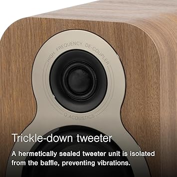 Q Acoustics 3020c Bookshelf Speakers Pair Satin Black - 2-Way Reflex Enclosure Type, 4.75 Bass Driver, 0.9 Tweeter - Stereo Speakers/Passive Speakers for Home Theater Sound System