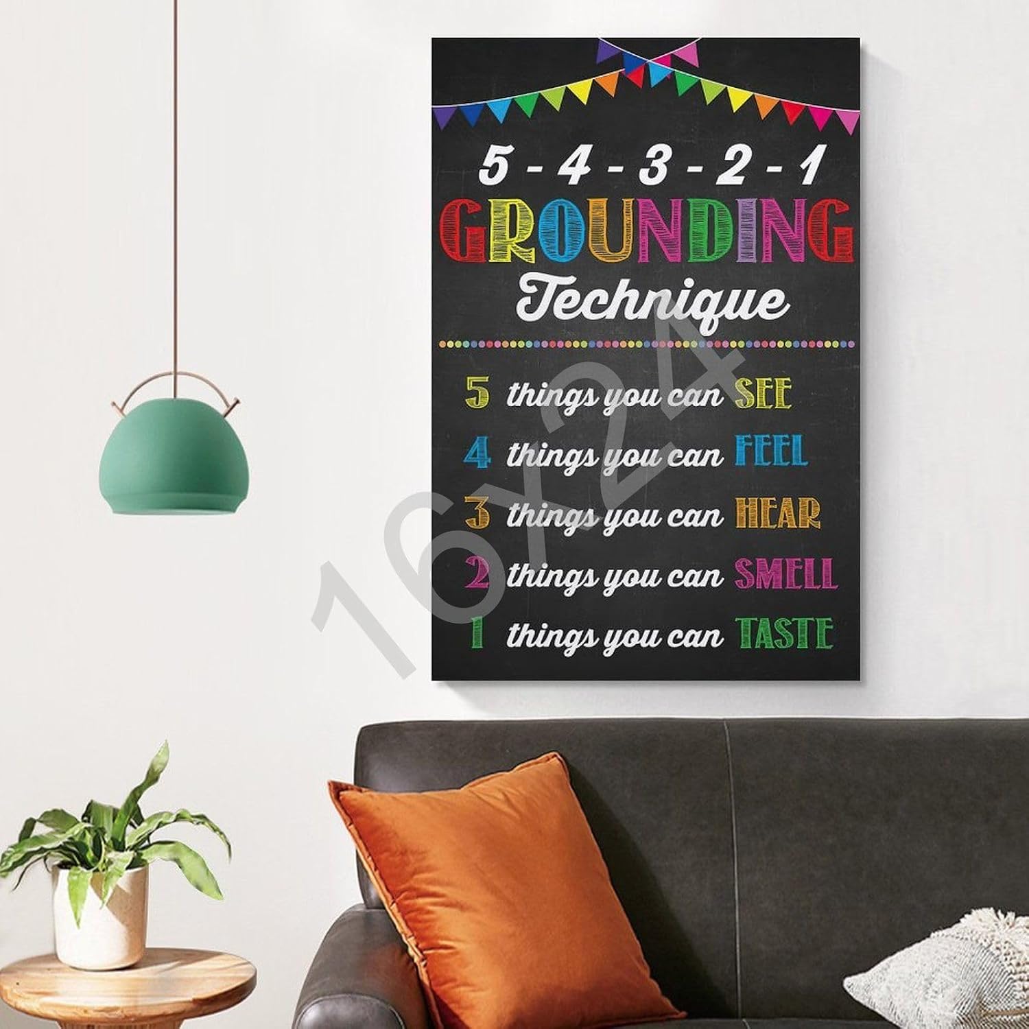 Grounding Techique Poster Grounding Print Anxiety Breathing Wall Art Mental Health Therapist Office Decor School Counselor Psychologist Coaching Office Décor Poster for Room Aesthetic Posters & Prints image 4