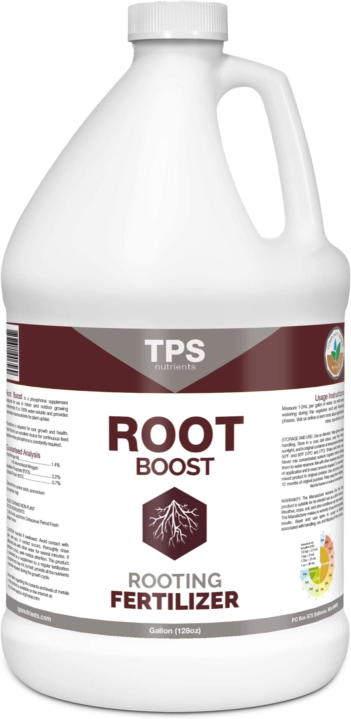 True Root Boost Advanced Rooting Formula Plus Mycorrhizae and Microbes Gallon (128 oz)