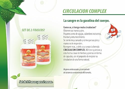 Miniatura 4 de Nutrisalud Products Complejo Circulacion, Capsulas naturales para la circulacion.Set de 2 frascos.Combate Varices,calambres,hinchazon de pies y