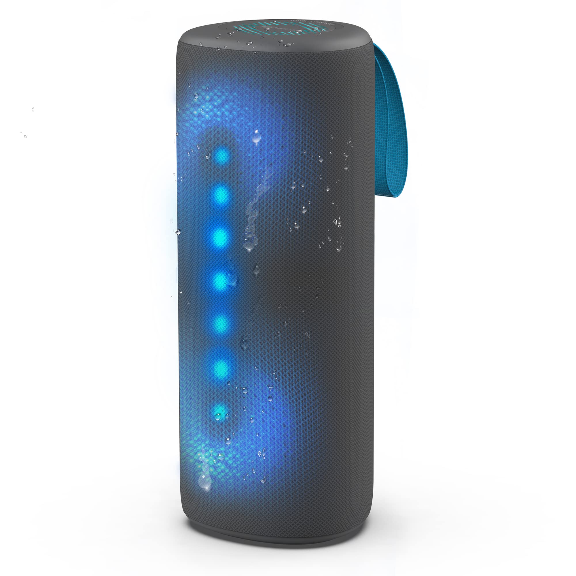 Boompods Rhythm 24 Bezprzewodowy przenośny głośnik Bluetooth, 24 W, imprezowy głośnik z 10 trybami świecenia, wodoodporność IPX5, małe głośniki wewnętrzne/zewnętrzne, idealny do ogrodu, łazienki,