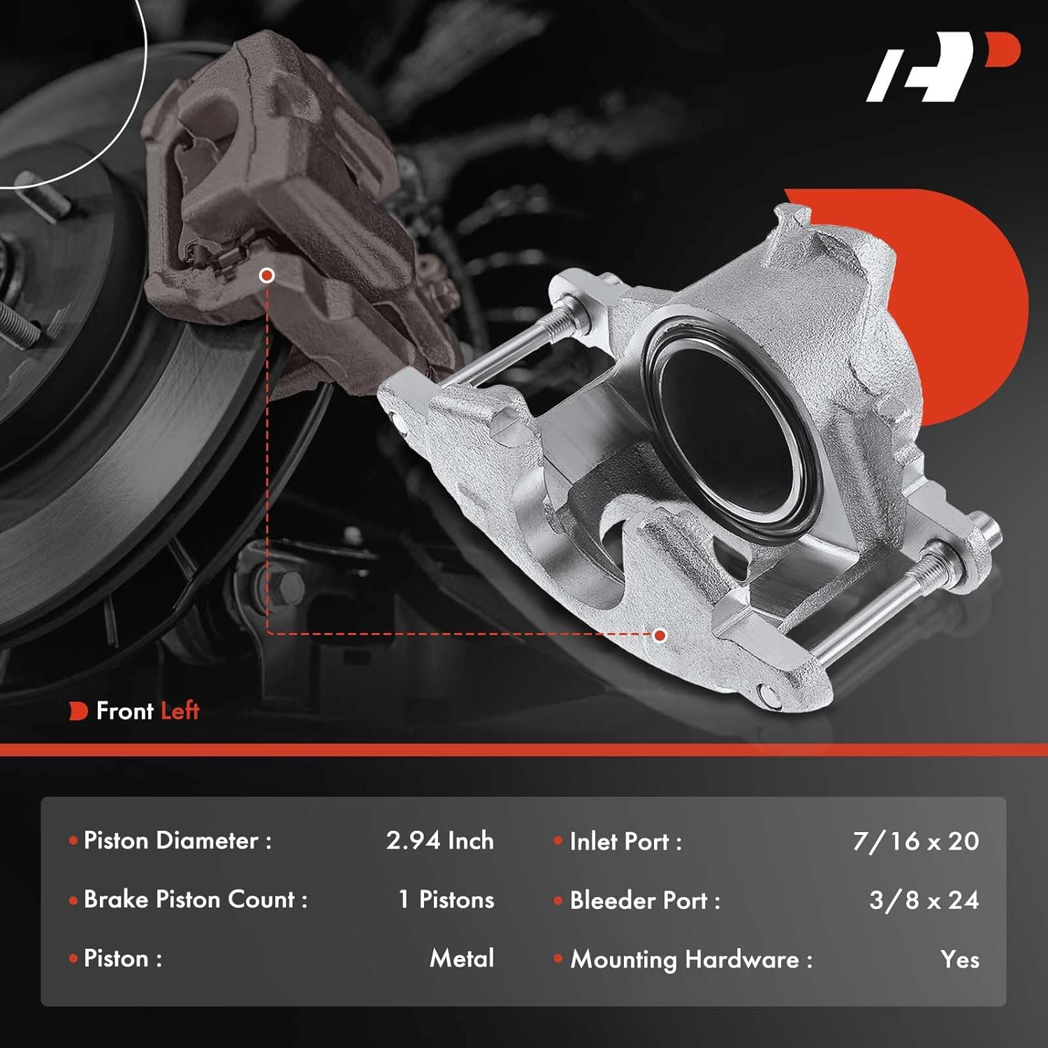 A-Premium Disc Brake Caliper Assembly Without Bracket Compatible with Chevy, Buick, Cadillac, GMC, Pontiac and Oldsmobile Models - Malibu, Camaro, Chevelle, Regal, Sprint, G15 - Front Driver Side