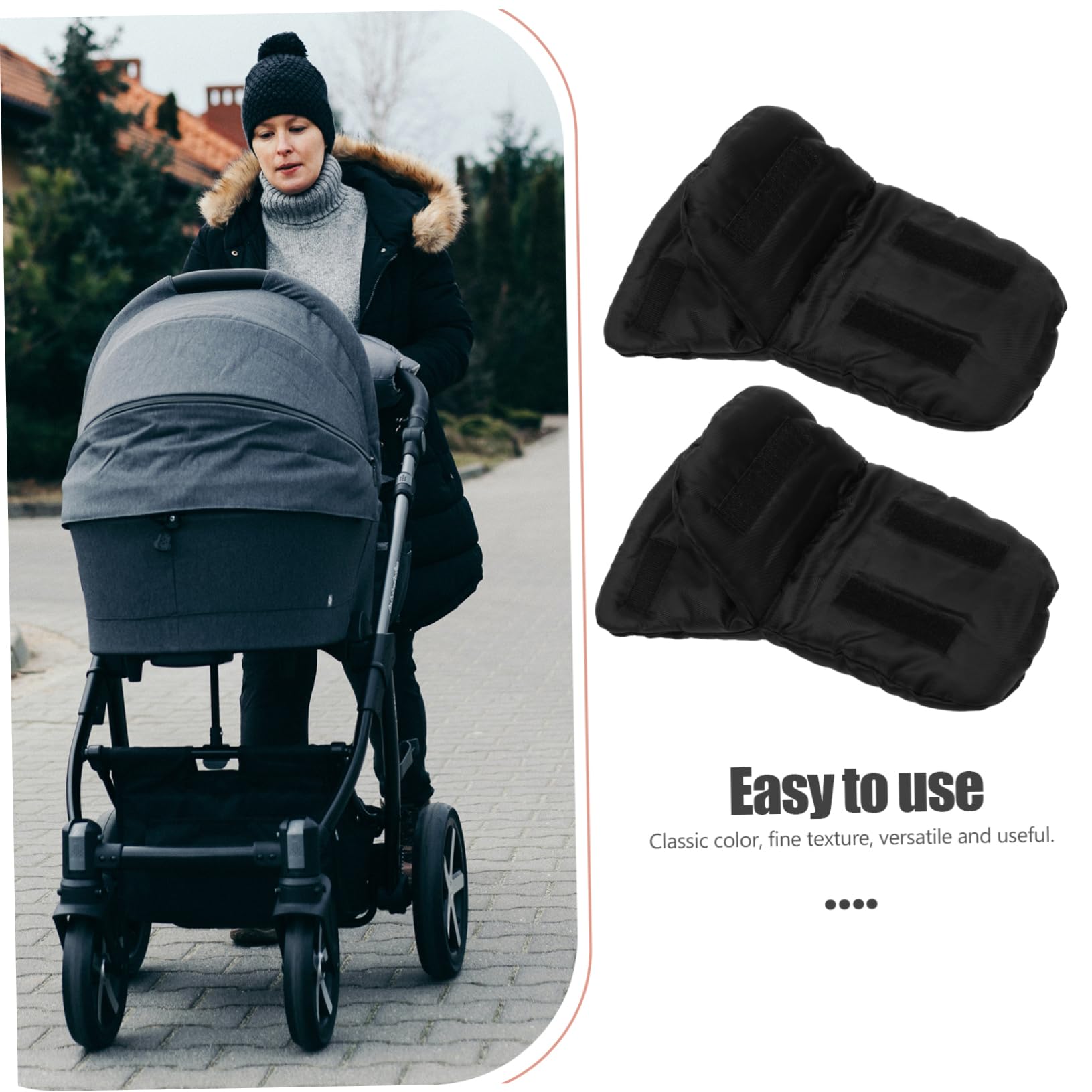 ibasenice 3paires Moufles De Poussette Isolées pour Hiver Chauds Et Imperméables pour Protection Froid Vent De De Poussette Oxford pour Adultes