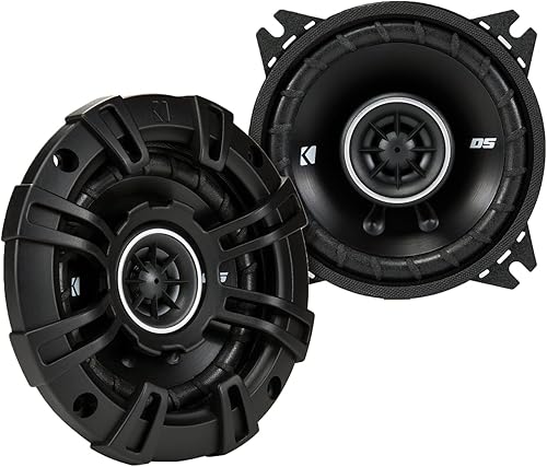 (2) Kicker 43DSC404 - Altavoces coaxiales para automóvil de 4 pulgadas y 4 ohmios - (1) par