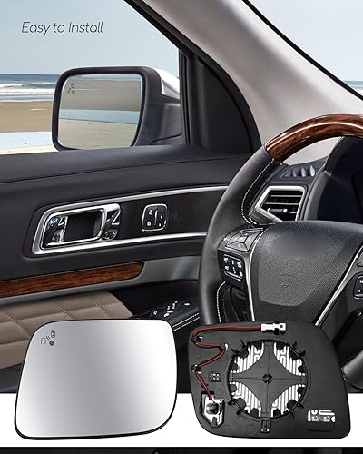 Miniatura 6 de Espejo calefactable para el lado izquierdo del conductor para Ford Explorer 2011-2015, reemplazo BB5Z17K707P, lente de cristal del espejo retrovisor
