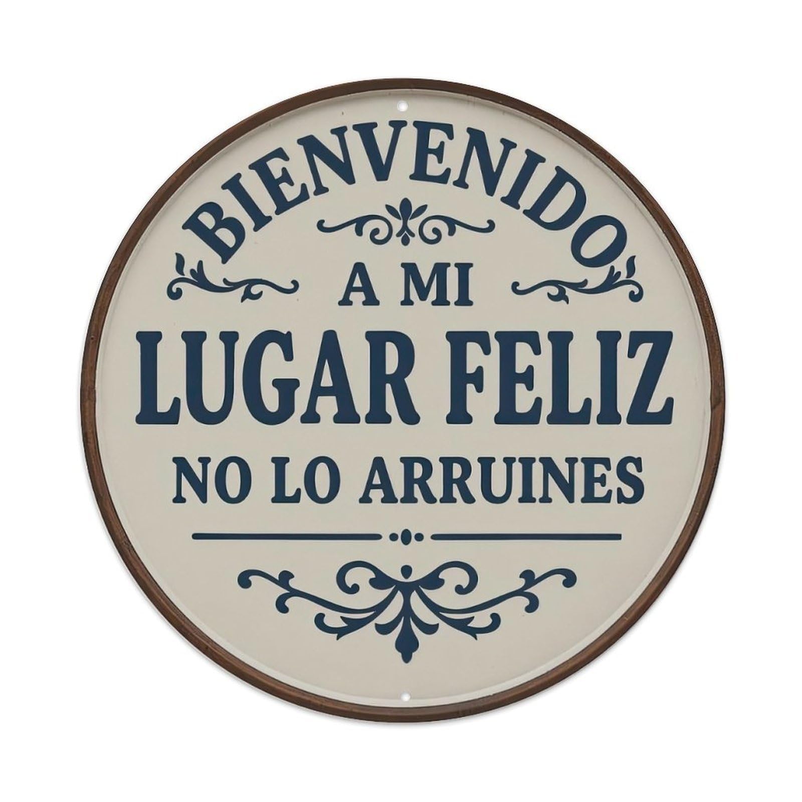Spanish Welcome to My Happy Place Metal Tin Sign