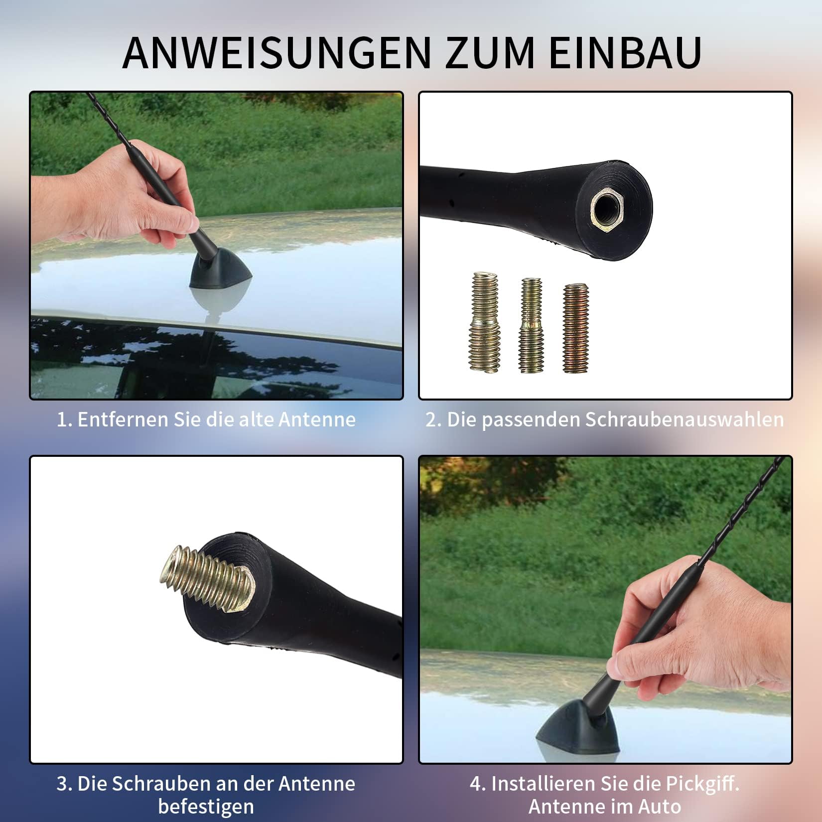 Auto Antenne 4.7in Dachantenne Radio FM Universal Adapter M4 M5 M6 Antennenstab