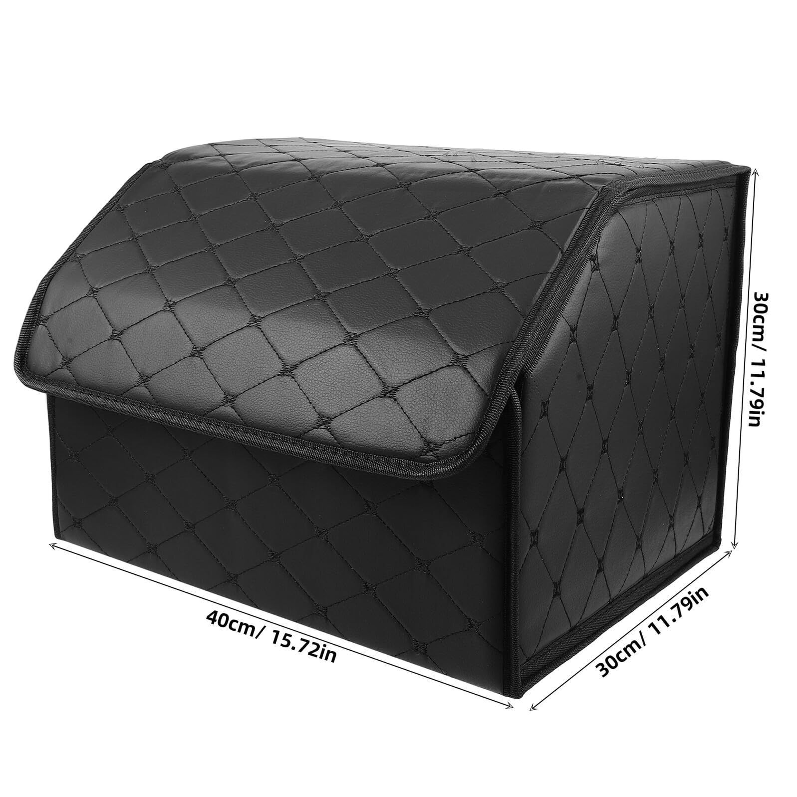 Healeved Organizer Pieghevole per Bagagliaio Auto in Similpelle Contenitore Portaoggetti Multifunzionale Medio 40X30X30 CM Scatola Pieghevole per Veicoli Ampio Spazio e Design