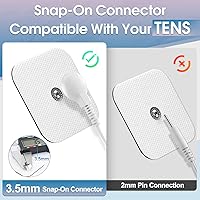Vista 4 de TENS - Almohadillas de repuesto para unidad, 20 almohadillas de electrodo a presión de 0.138 in, reutilización de electrodos autoadhesivos más de 30