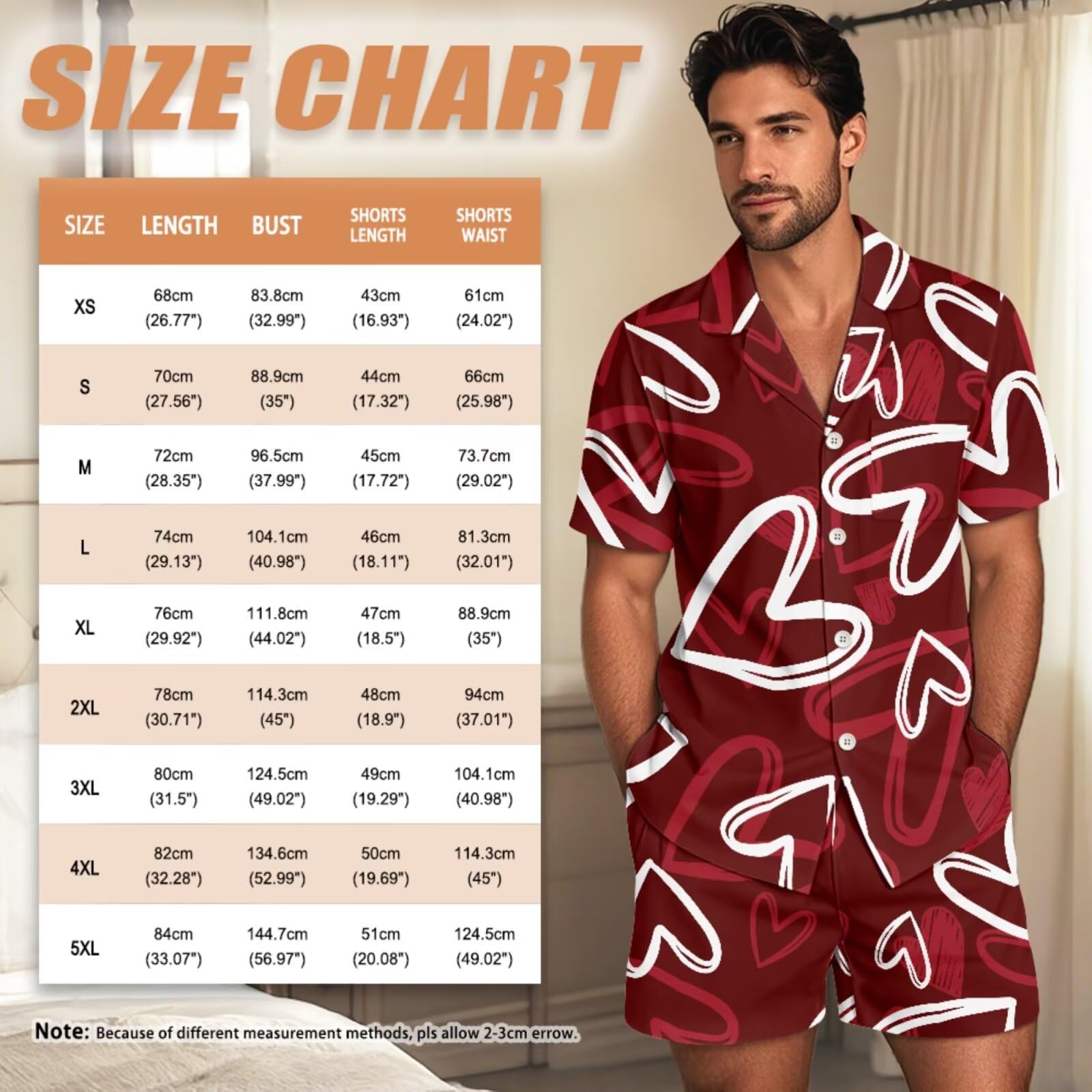 Conjunto de pijama de manga corta con botones a juego para parejas, para mujeres y hombres