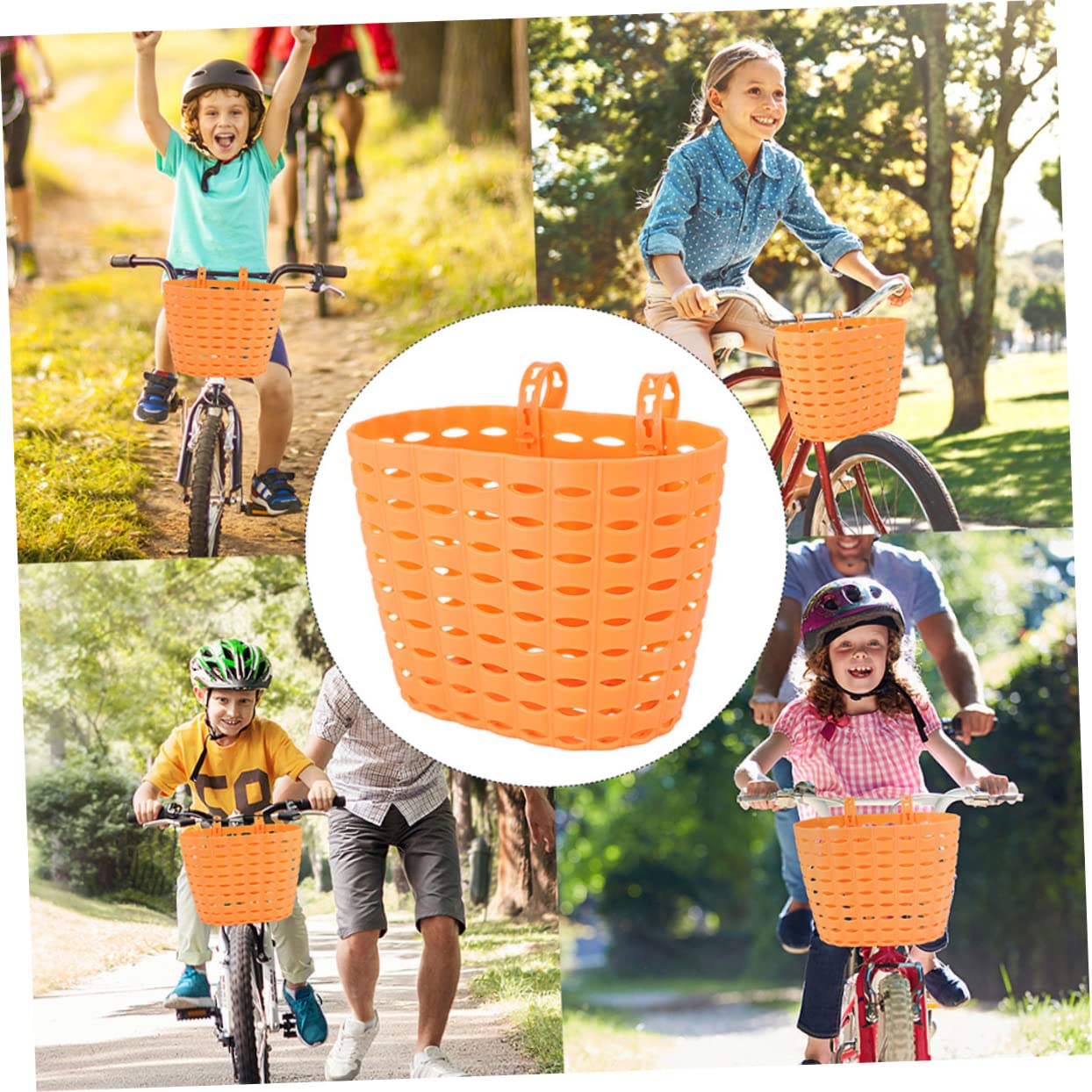 Panier Avant Orange Pour Vélo Enfant, Tricycle Ou Scooter – 20×14,7×12,2 Cm – Antidérapant, Montage Rapide