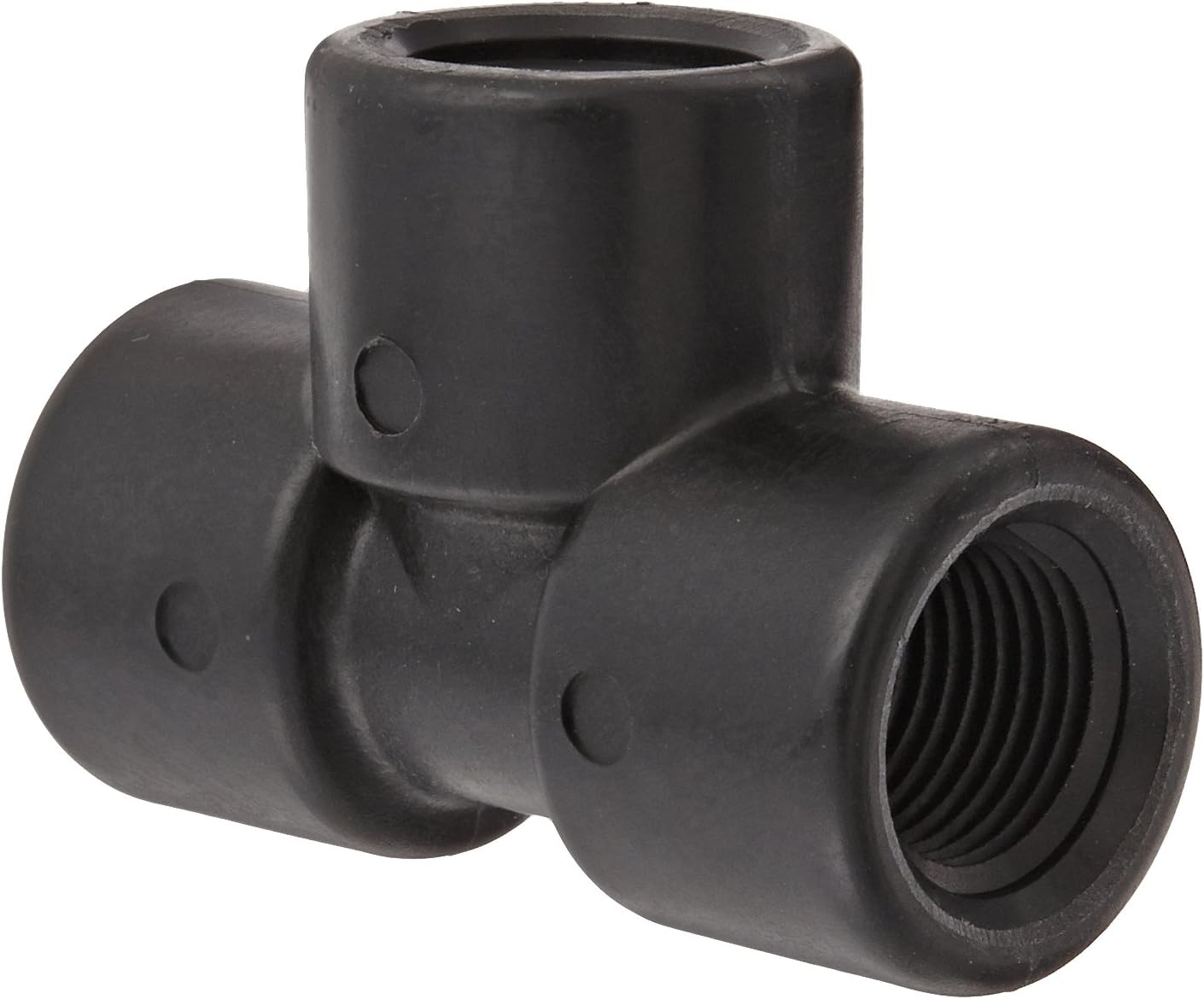 Banjo TEE050 Polypropylene Pipe Fitting, Tee, Schedule 80, 1/2" NPT Female,Black