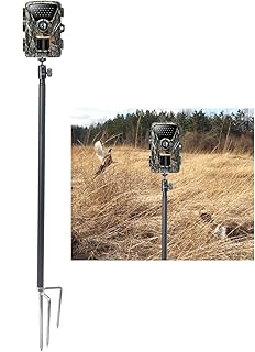 Fotoleey Trail Camera Mount Ground Holder 1/4 Screw Head for Camera, Light Indoor Outdoor Usage, Max.120 cm Height