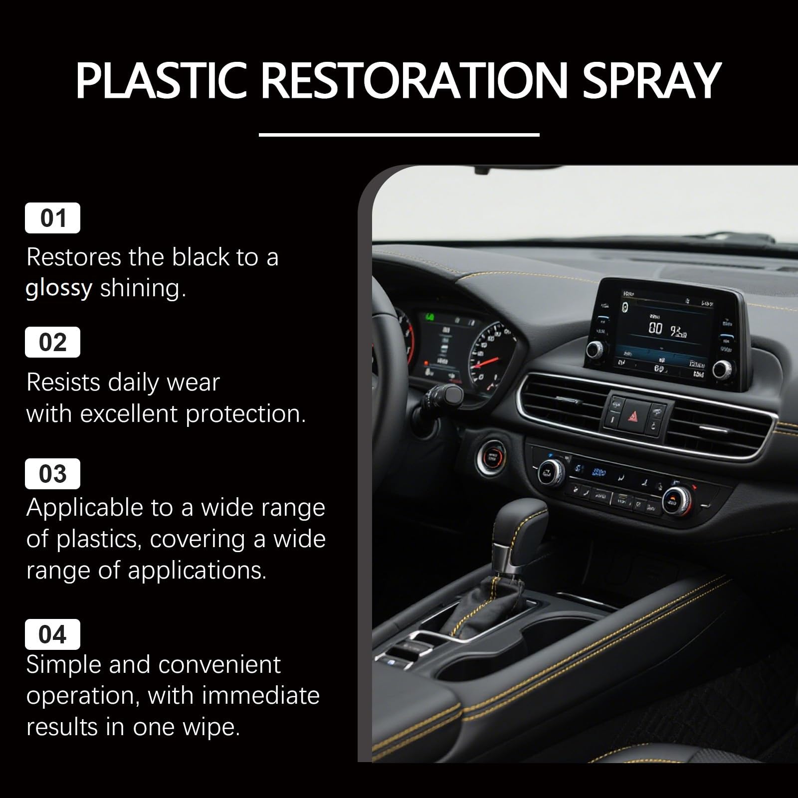 Advanced Black Trim Restorer Plastikowa renowacja z tworzywa sztucznego do użytku na zewnątrz wyblakłych i wewnętrznych tworzyw sztucznych do zderzaków, deski rozdzielczej i winylu, ochrona z