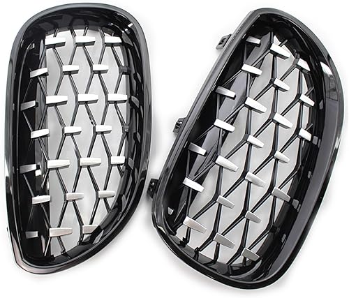 Miniatura 6 de Accesorios de carrocería de automóvil, un par de parrillas de carreras de automóviles para BMWS E60 E61 5 Series Diamond Front Riñón Rejilla estilo