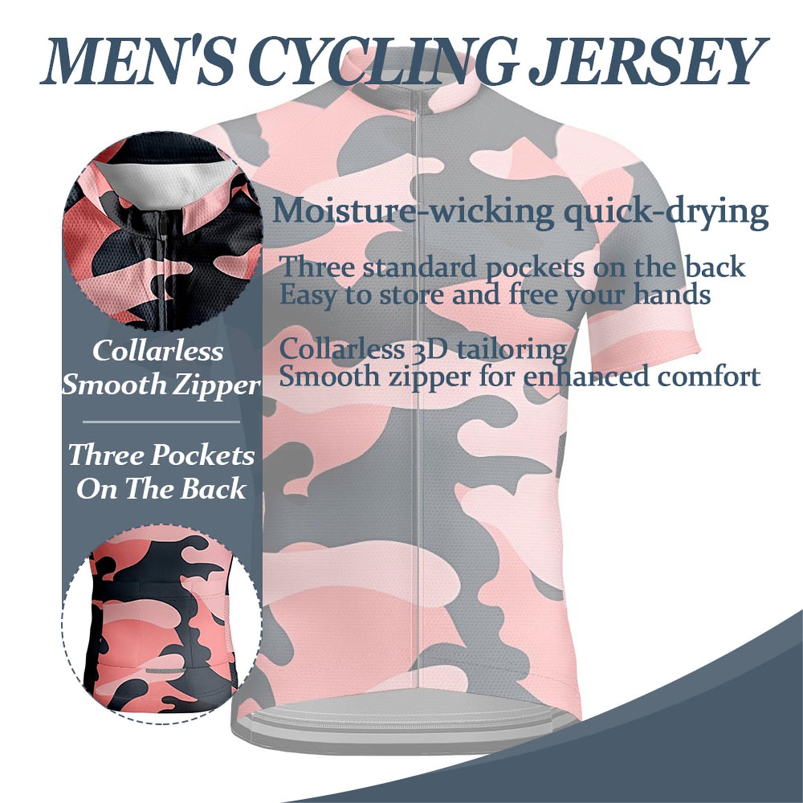 Mateju Maillots de Cyclisme Monochrome Simple, Maillot Cyclisme Homme Respirant, Tee Shirt Séchage Rapide, Manches Courtes Velo de Route avec Fermeture Éclair & 3 Poches