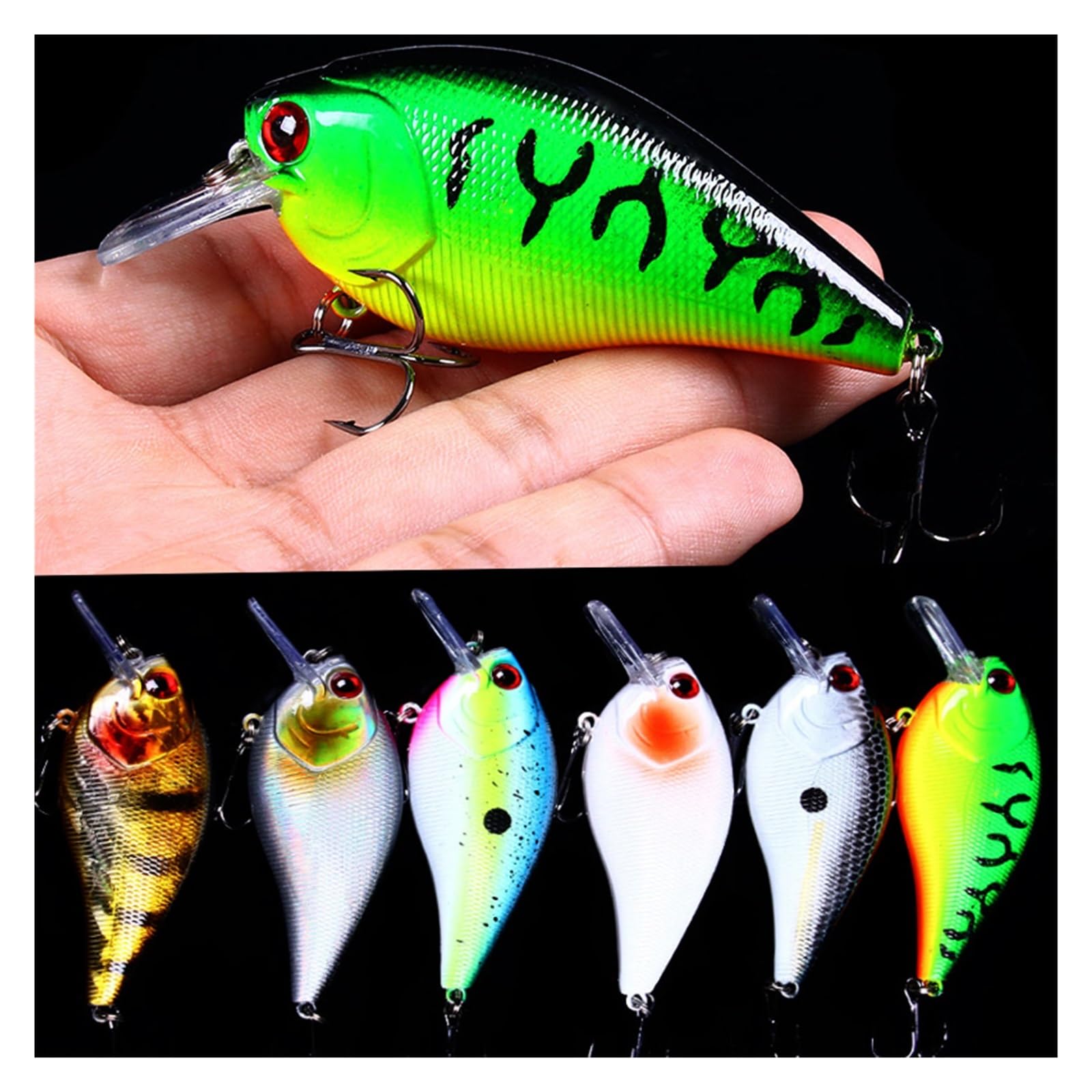Crankbait Peu Profond hochet 8,5 cm 15 g, Wobbler Dur for Bar brochet, Doux et léger 6 Couleurs