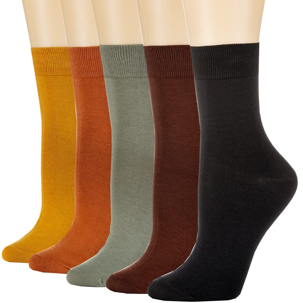 Losa Kute 5/10 Pairs Crew Socks for Women Soft Cotton Socks Size 5-9 9-11