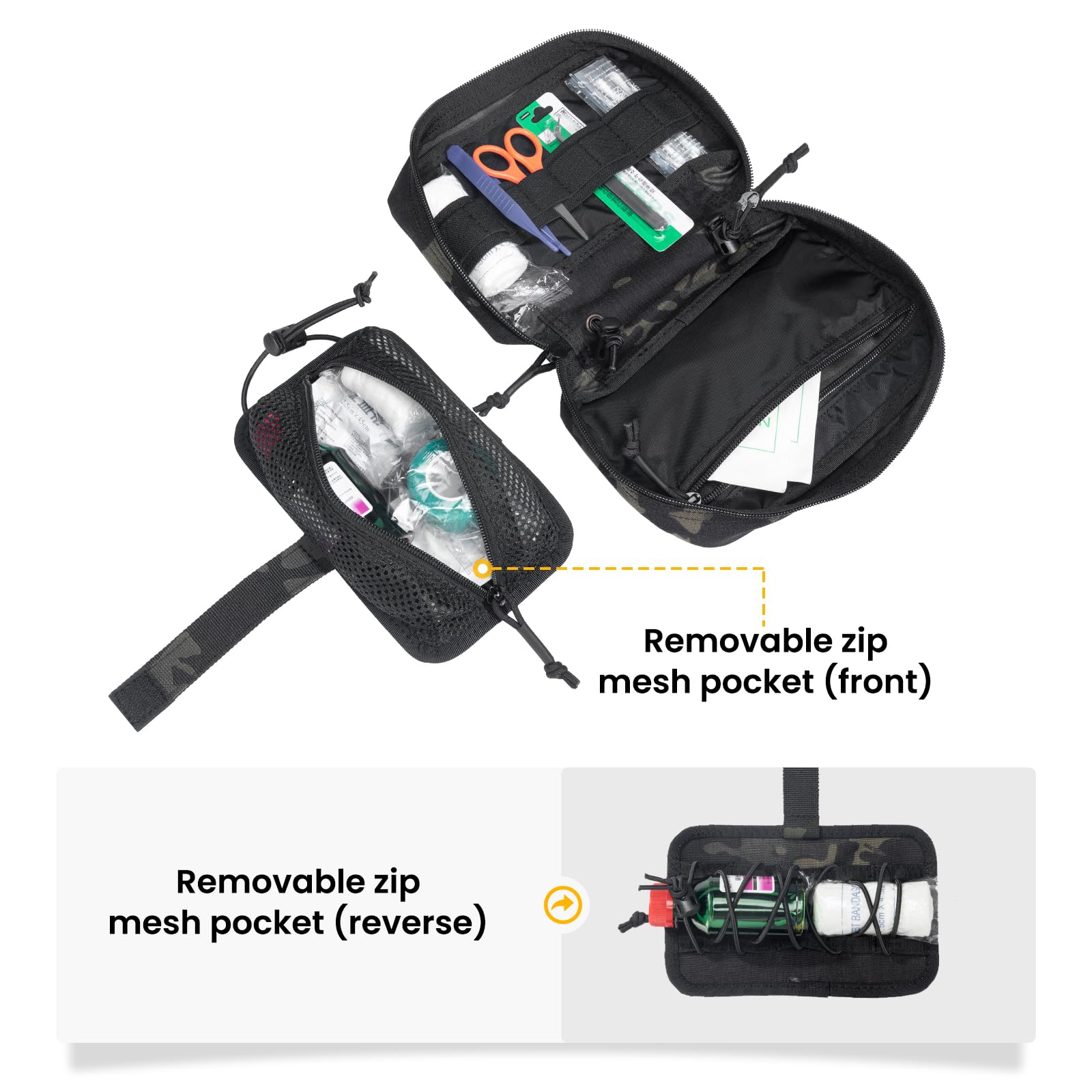 EXCELLENT ELITE SPANKER Taktische Erste-Hilfe-Tasche, IFAK Rip Away Molle EMT Tasche, kompakte Admin-Tasche, medizinische Utility-Tasche, Notfall-Survival-Kits für taktische Weste, Rucksack