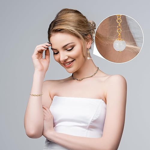 Miniatura 5 de ANCIRS 1200 cuentas espaciadoras de 0.276 in para hacer joyas, tapas de cuentas de flores de acero inoxidable para collar de pulsera, color dorado