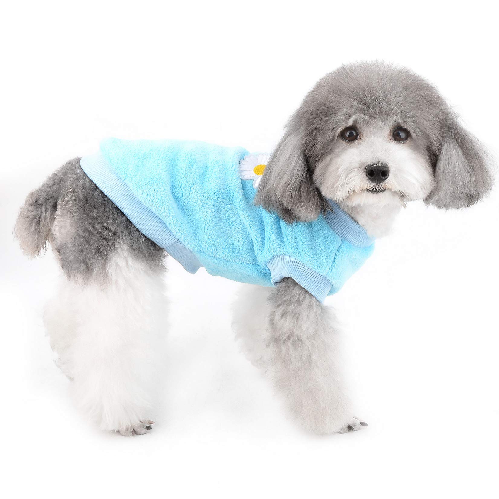 ZUNEA Small Dog Jumper Winter Warm Fleece Jacket Coat Puppy Clothes Soft Comfortable Velvet Sweater Pet Pullover Apparel Christmas Chihuahua Clothing for Dogs Girls Blue XXL - Image 2