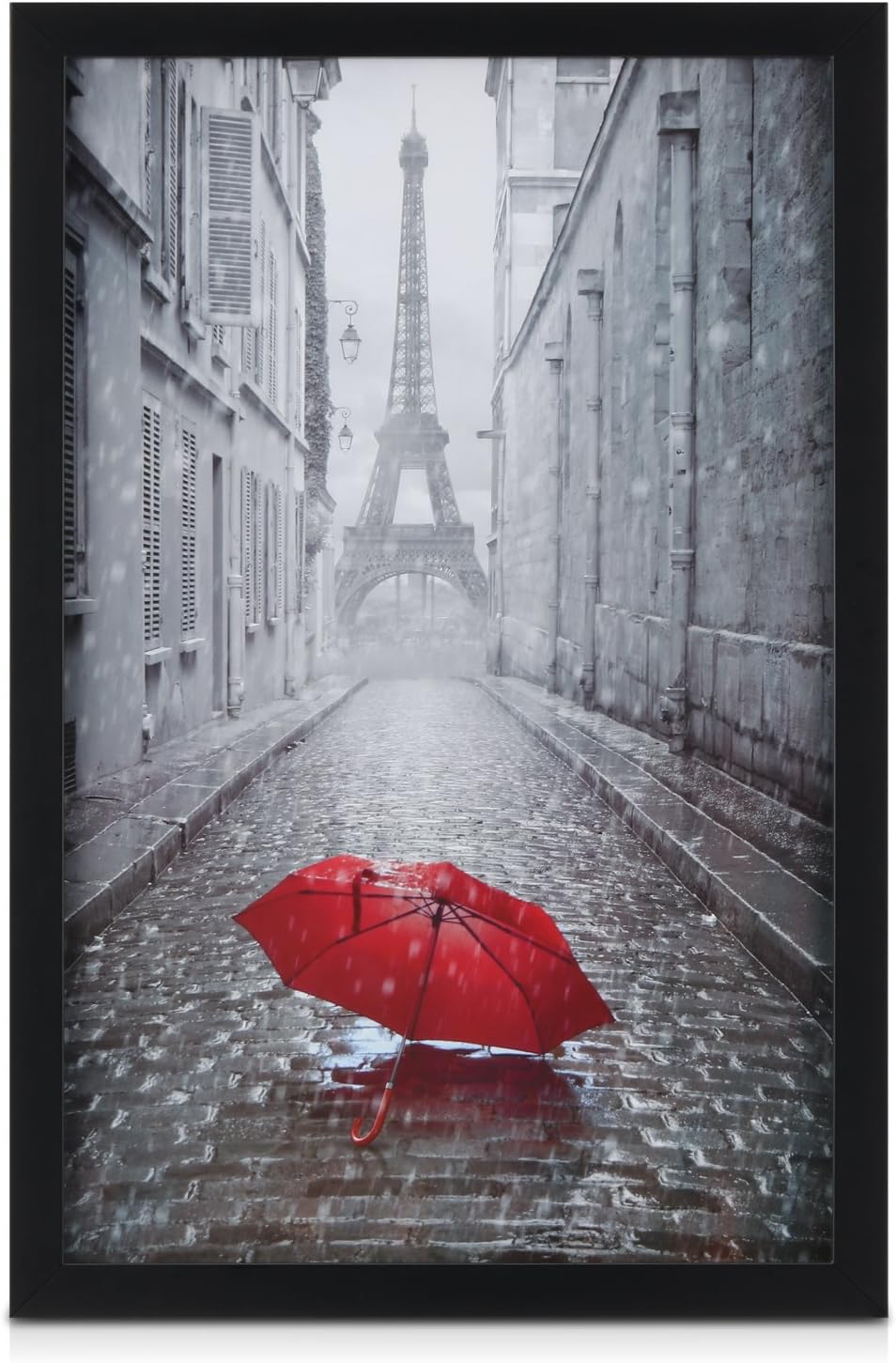ONE WALL Tempered Glass 11x17 inch Photo Picture Frame Black Wood Photo Frame for Wall Display 1 PCS