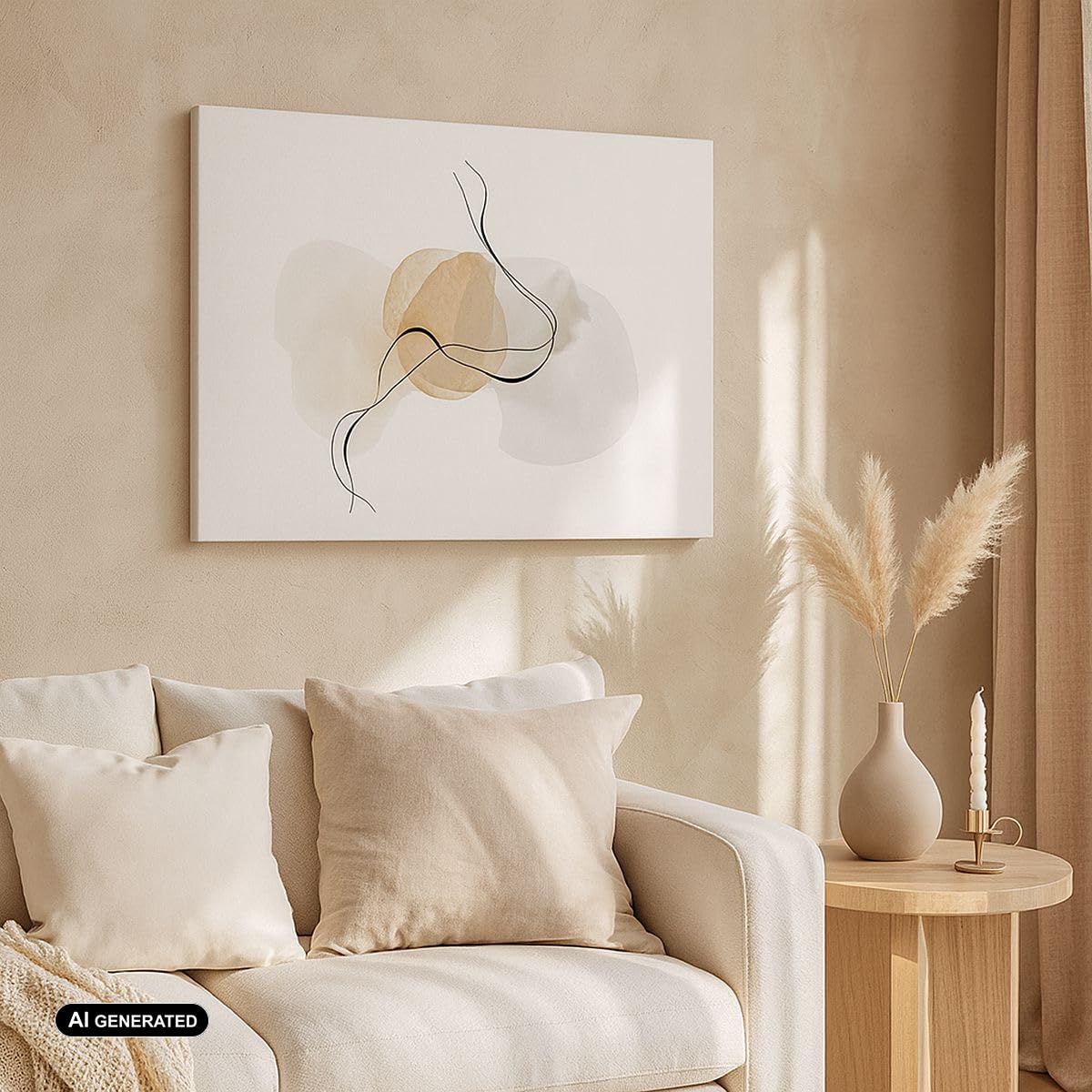 ARTTOR Tableau sur Toile Décoratif 70x50 cm Abstrait Pastel - 4827