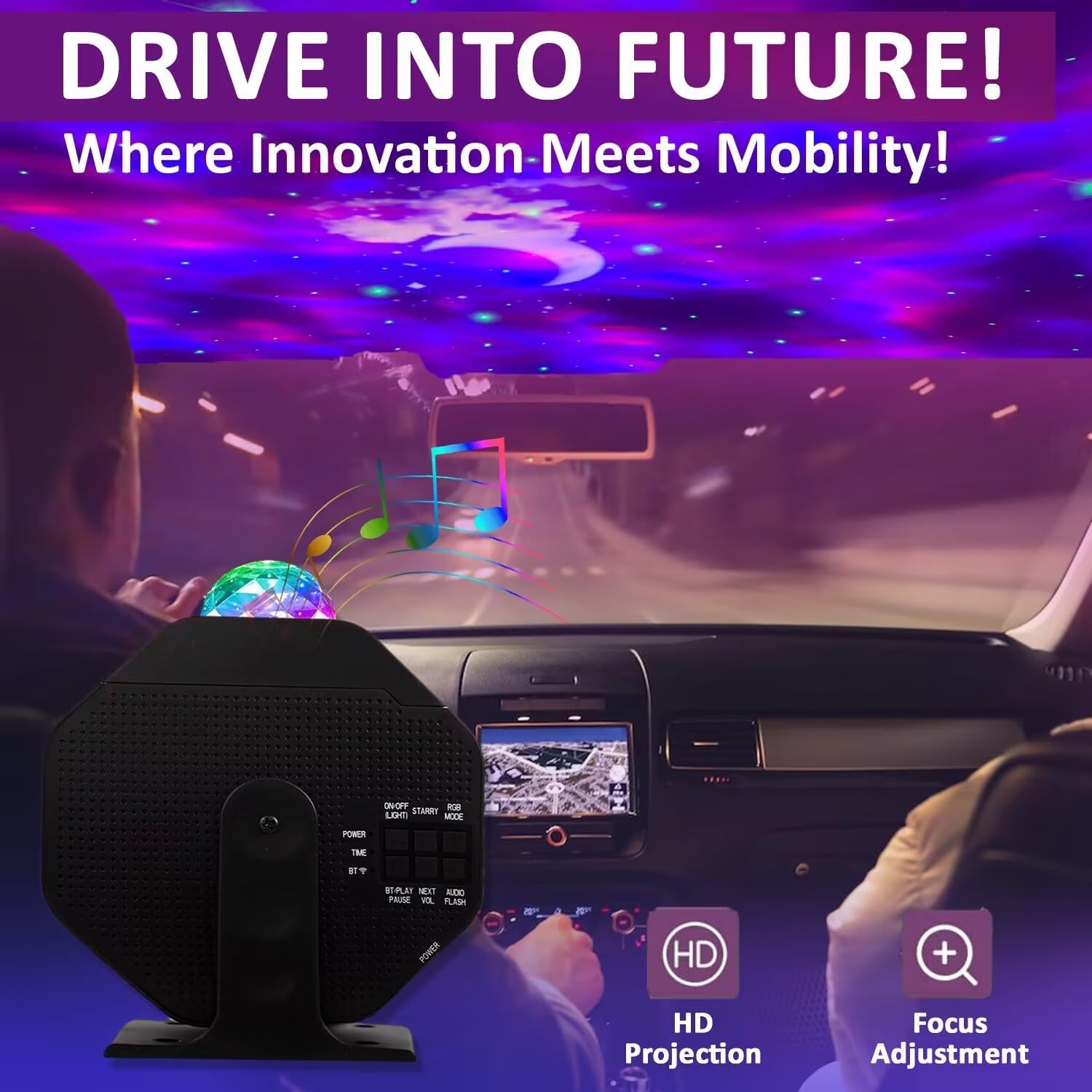 Galaxy Star Projector Night Light for Bedroom, Bluetooth Speaker and Voice Control, 270° Rotating, Star Projector for Kids Adults Gaming Room, Home Theater, Ceiling, Room Decor