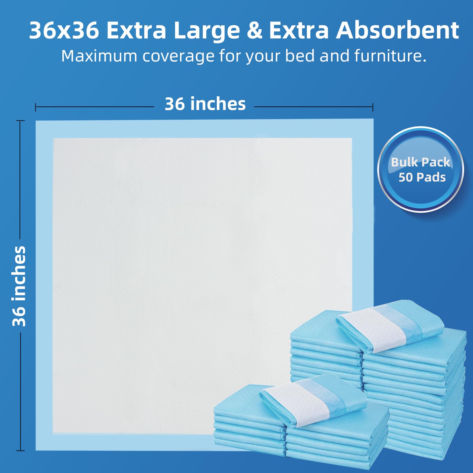 SOFYFINE Almohadillas desechables para cama de 36 x 36 pulgadas, 25 unidades