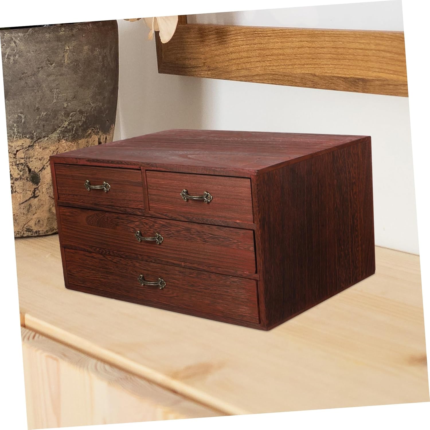 Multipurpose Desktop Storage Box Drawers 3-Tier Organizer Sturdy Plastic for Home Office and Kitchen Space-Saving Sundries Container