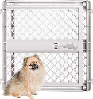 MYPET Universal Pet Gate: 26” - 42” Wide Dog Gate for Doorways with Pressure Fit or Swinging Door Hardware Mounting Types Included: 26" Tall; Gray