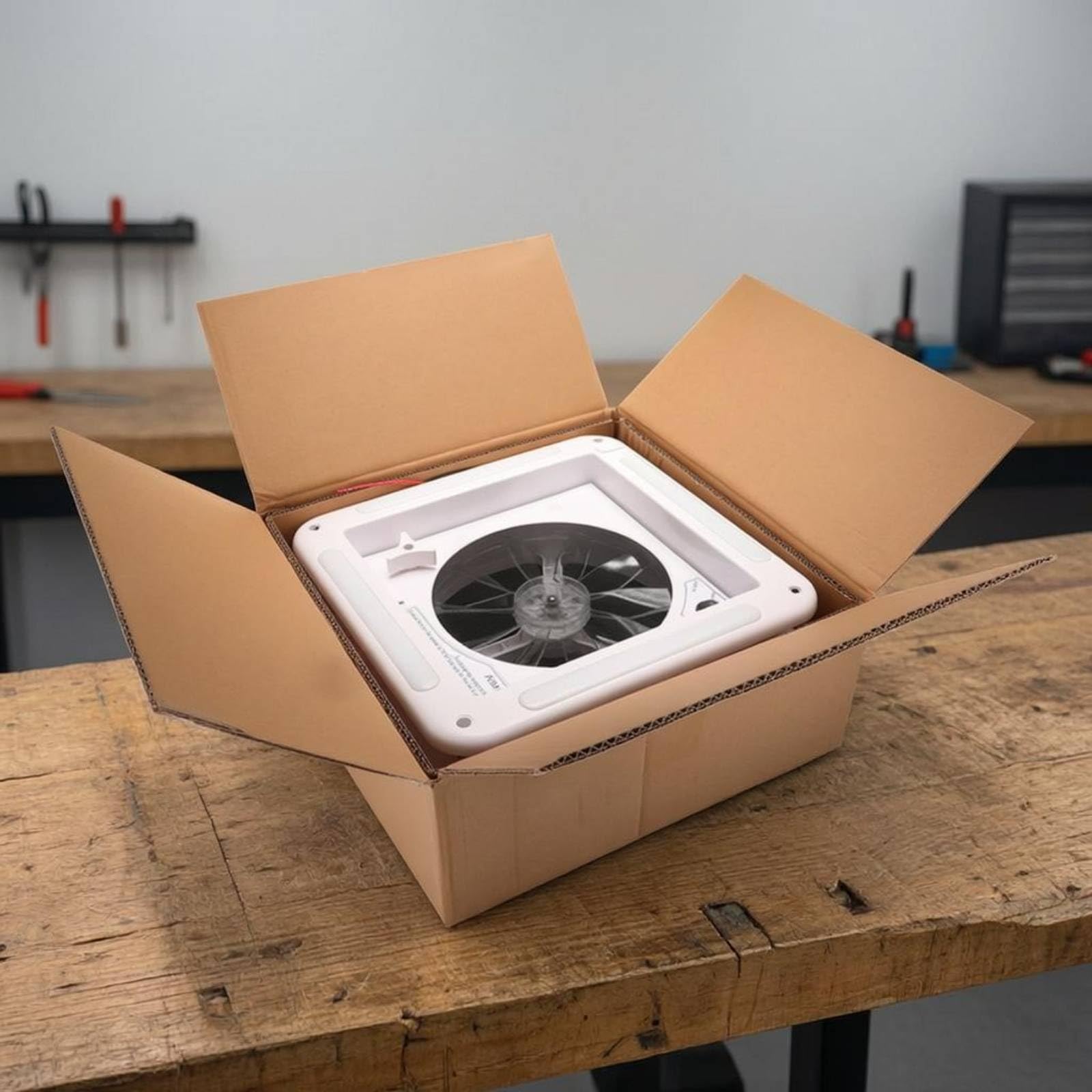 Dispositivo de Ventilación Ventilador de Techo para Claraboya Extractor con Luz Montaje en Techo Estructura Rejilla Adecuado para Interiores en Carretera